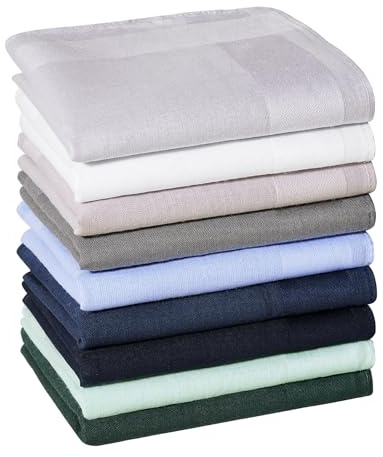 HOULIFE Herren Damen Taschentücher aus Reiner 60S Gekämmte Baumwolle 40x40cm für Alltagsgebrauch Hochzeit 6/9/12 Stücke