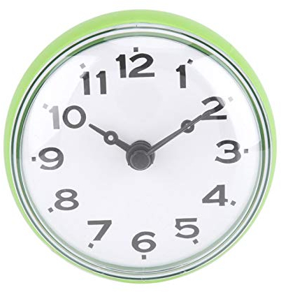 Nikou Badezimmeruhr, grün, wasserdicht, Duschuhr, blau, mit Saugnapf, Badeuhr, ABS (grün)