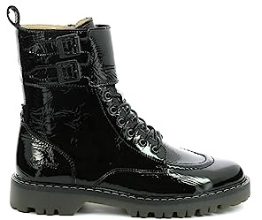 Kickers Deckranger, Bottillons Femme, Noir Vernis, 36
