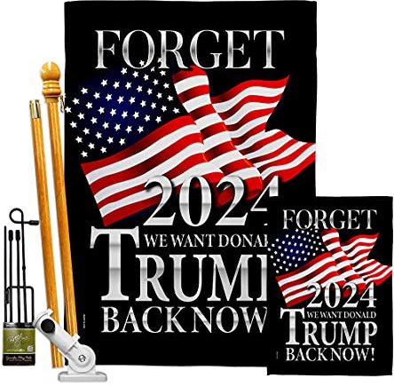 Trump Flag Trump Back Now - Kit de bandera patriótica para casa de jardín 2024, presidente republicano, fiesta republicana, Estados Unidos, decoración de elecciones estadounidenses, pancarta pequeña