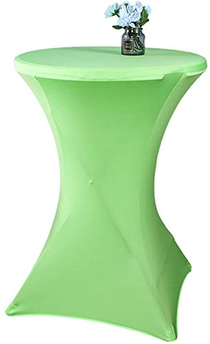 GEBIN Mantel Elástico Stella, Fundas Elásticas para Mesa, Cubremesa De Coctel Seco De Bar Elástico Redondo Adecuado para Fiestas, Bodas, Eventos (Pasto Verde,80x110 cm)