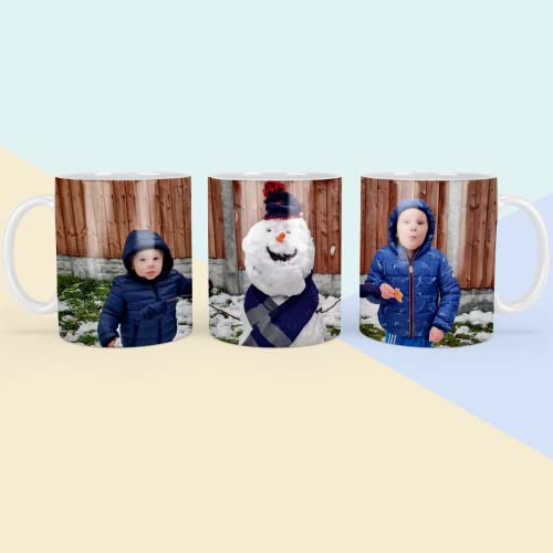 Mystery Pins Personalised Photo Mug, 1 Photo Printed All Around, Custom Mug Using Your Own Photos, 11oz