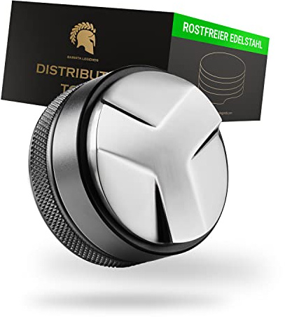 Barista Legends® distributor Edelstahl höhenverstellbar - Leveler Tool für perfektes Kaffeemehl im Siebträger - Espresso Distributor 53mm für perfekte Ergebnisse (53mm Ø)