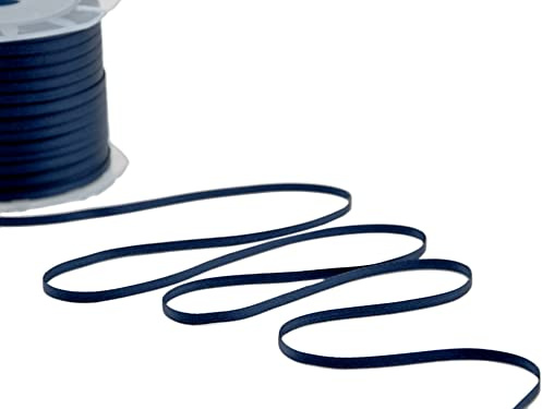 Furlanis - Doppelsatinband, Italienische Gewebe - Nachtblau, 3 mm x 50 m