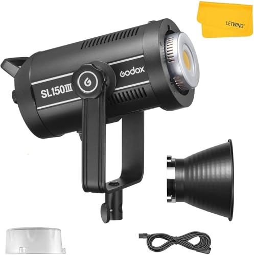 Godox SL150III SL150 III Luce Video LED, 5600K TLCI 97+ CRI 96+, 8 Effetti di Luce, Controllo APP Bluetooth, Luce LED Fotografica con Attacco Bowens Illuminazione in Studio