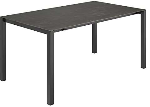 OUTLIV. Ausziehtisch 160/217/267x92 cm, Edelstahl/Glaskeramik in Anthrazit/Dark Grey