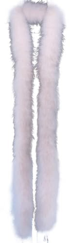 URFEDA Federboa Rosa Federdichten,200CM Flauschige Turkey-Federboa zum Basteln, Federboa Boa Kostümzubehör, Feder Schal, Karneval Boa, Federstola Federschal Damen Mädchen Karnevals Kostüm Accessoire