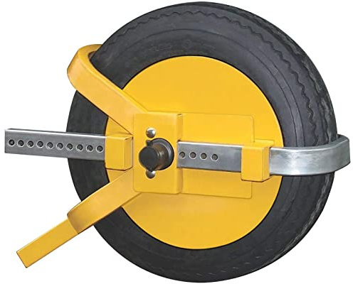 XJYMCOM Wheel Clamp Wheel Lock Trailer Lock Extendable Heavy Duty 19 - 23 Steel Car Van Safety Anti Theft Deterrent for Caravan Trailer Cars Small Wheel with 2 Keys