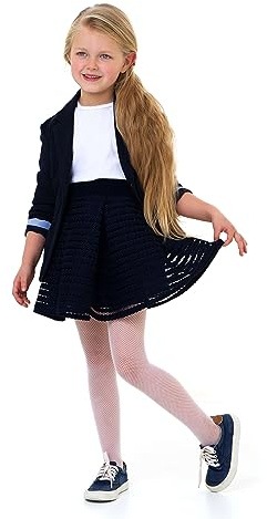 LORES Nätstrumpor För Flicka, Barnstrumpor Mode Solid Färger Bekväma Balett Cosplay Halloween Kostym Dans Spetsskolor Strumpbyxor, Bianco, 146-152