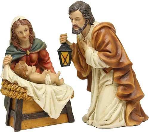 FADEDA 3X Heilige Familie/Höhe:15 cm/handbemalt/detailgetreue Krippen Figuren - Weihnachten Tisch Dekoration Krippe Zubehör