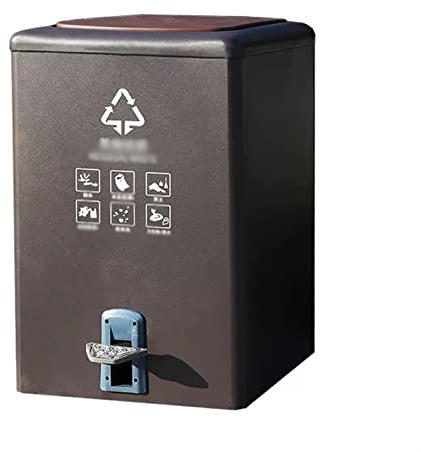 GLigeT Poubelle Poubelle à Commande au Pied avec Couvercle, Poubelle extérieure, Poubelle Commerciale de Grande capacité, 100L/26.4 gallons pour l'extérieur (Color : Dark Brown)