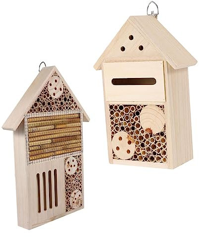 Supvox Garten Beehive 2pcs Holz Marienkäfer Schmetterling Attraktion Bee Feeder