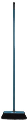 Homéa, Balai d'Intérieur Premium Manche Métal 130 cm Semelle Antichoc Bleu Paon