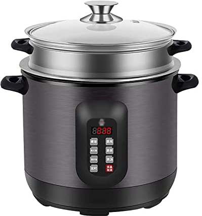 YOtat Cuociriso E Vaporiera 2,5/4/5L Antiaderente in Acciaio Inossidabile 304 Addensato di Grande capacità per Dormitorio Familiare per 1~6 Persone Cuociriso (Dimensioni : 2.5L) (5L)