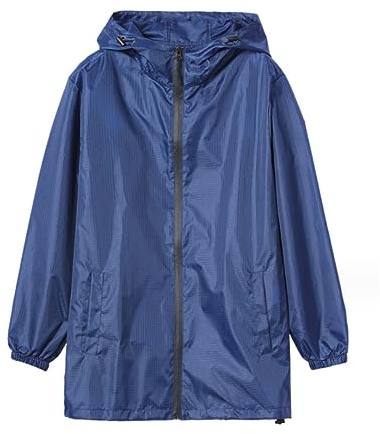 Vêtements de Pluie Poncho Pluie Imperméable Imperméable Court De Couleur Unie Portatif Universel Adulte Pour Le Cyclisme De Course En Plein Air Combinaison de Pluie Manteau de Pluie ( Color : Blue , S