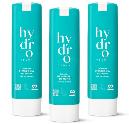 ADA Cosmetics Duschgel – 3 x 300 ml, Nachfüllpack für SMART CARE Wandhalterung, vegan mit hochwertigen Meeresmineralien und Algenextrakt - Hydro Touch - Made in Germany