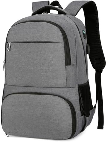 Jemora Mochila para el almuerzo, mochila térmica aislada, lonchera para hombres y mujeres, mochila para computadora portátil de 15,6 pulgadas con puerto USB, bolsa de almuerzo resistente al agua a pru