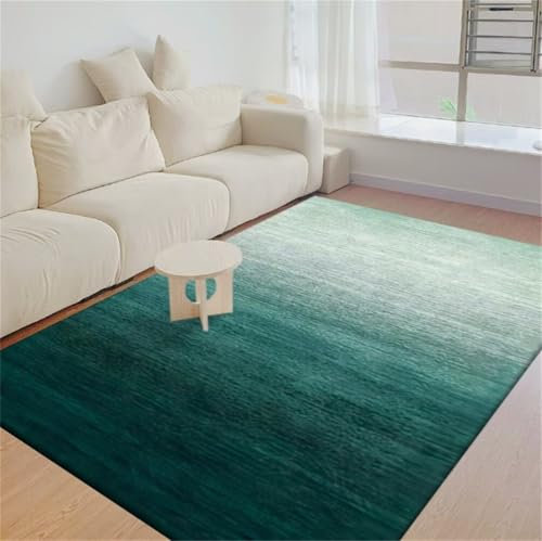 RUGMRZ Teppich Flur 100x120CM Area Rugs vorraum Grün Weicher und bequemer, moderner, Schlichter großer Esszimmerteppich