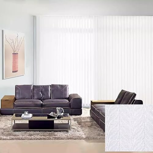 ZHUOZ1T Lamellenvorhang,nach Maß Vertikaljalousie,98mm Lamellen Rollo,Vertikalanlage Schiebevorhang,Flächenvorhang,inklusive Montagematerial,Breite×Höhe (180cm x 150cm,White)