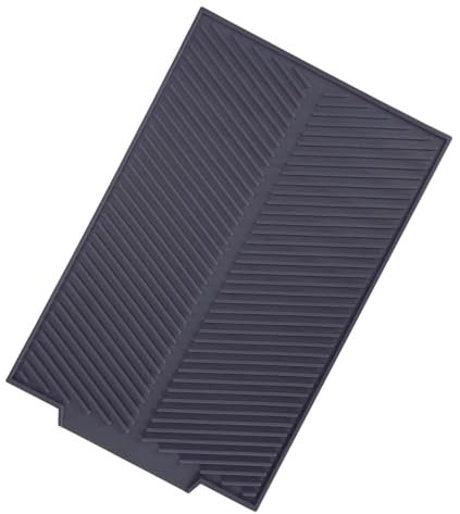 Hominas Tappetino Scolapiatti in Silicone, 39 × 25 cm Tappetino di Essiccazione Gomma Rigata Gocciolatoio per Lavello Tovaglietta, Grigio Scuro