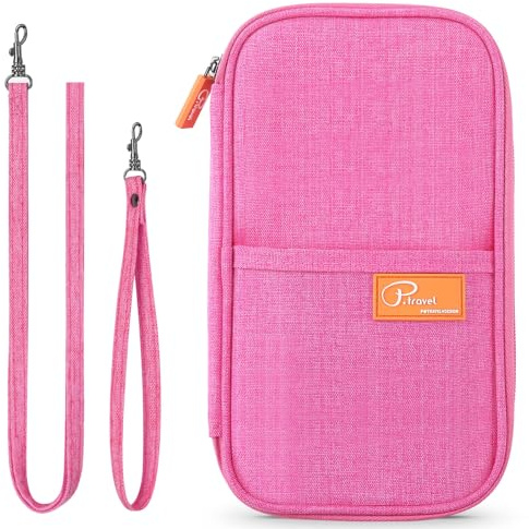 VanFn Reisebrieftasche Familie Reisepasshülle RFID Blocking Reise Dokument Organizer Wasserdicht Urlaub Reisepass Hülle Herren Damen für Personalausweis, Kreditkarten, Flugtickets, Geld, Münzen, B -