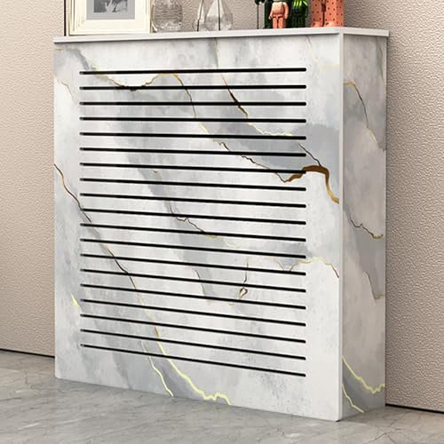 Radiator Cover, Slatted Design Heater Cover Cabinet With Top Storage Shelf, Modern Radiator Cover Grill Shelf Cabinet, Living Room Bedroom Hallway Decorative Cabinet(100*80*25cm/39.4*31.5*10in)