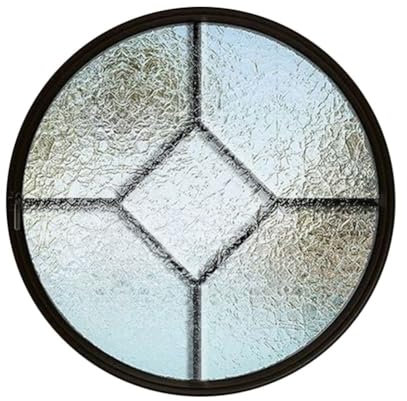 HJLKDYM Rundes, Um Die Mittelachse Drehbares Fenster, 360° Umlaufend Gewelltes Gehärtetes Glas, Aluminiumlegierung Sichtschutzglas Für Dachboden Arbeitszimmer(Schwarz,100cm)