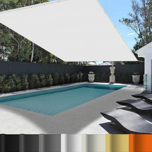 Vela Ombreggiante Rettangolare 4 x 6 m Impermeabile Rete Ombreggiante Protezione Solare per Balcone per Esterno, Giardino e Terrazza, Piscina, Bianco