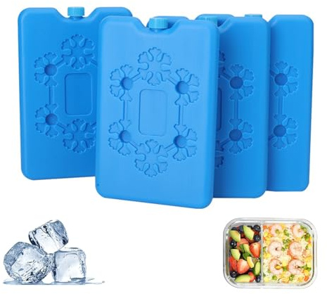 Giutsaull Kühlakkus für kühltasche, 4 Stück 200ml Groß Kühlakkus, Kühlakku für Lunch, Wiederverwendbarer ultradünner kühlelement, kühlakkus für kühlbox, für Outdoor, um Lebensmittel frisch zu halten