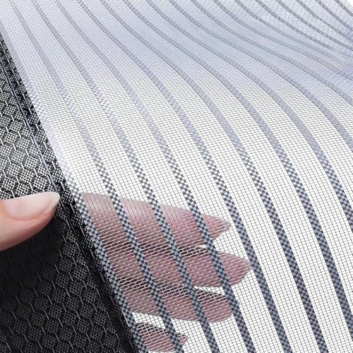 VERDICKTER Fliegengitter Balkontür Magnet, 110X220cm Fiberglasgewebe Insektenschutz, 25X25 Ultrafeiner, Stärkere Magneten, Selbstschließend & Reißfest, Einfache Montage ohne Bohren Fliegengittertüren
