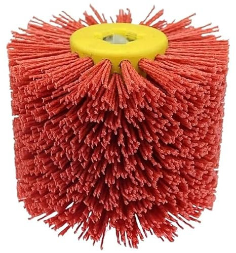 Wire Brush for Drill,Wire Brush for Angle Grinder Red Abrasive Wire Drum Brushes Deburring Polishing Buffing Wheel Uso apto para Furniture Wood Angle Grinder Adapter