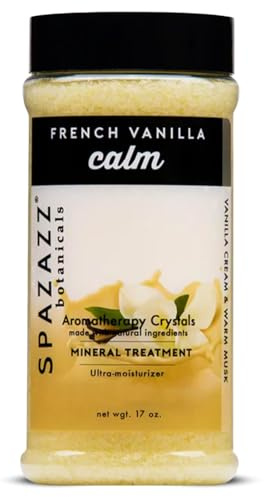 Spazazz Botanicals Aromatherapy Calm French Vanilla Spa and Bath Crystals 17 oz. Crystals and Bath Salts for Hot Tub and Bathtub Spa - Aromatherapy Scented Salts for Relaxation!