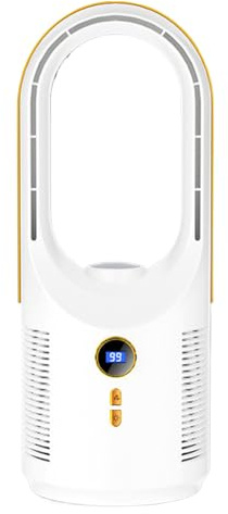 Rrlihjgu Ventilatore da scrivania senza pale, ventilatore senza pale, per camera da letto, ricaricabile tramite USB, 1800 mAh, luce notturna per ufficio, camper, auto, dormitorio, soggiorno, casa