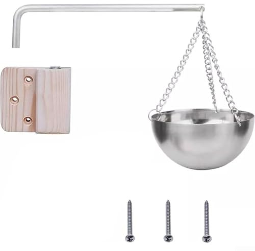 Drivstraw Bol d'arôme chauffant de 12 cm pour sauna avec chaîne pivotante, diffuseur d'huiles essentielles à suspendre en acier inoxydable avec poignée en bois, bol d'aromathérapie pour spa