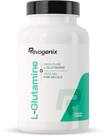 L-Glutamine 3000 MG | 100% Pure Glutamine Végétale | 1 à 3 mois de cure | Récupération Musculaire, Santé Intestinale et Immunité | Acide Aminé Sans Excipients | 90 Gélules Vegan | Revogenix