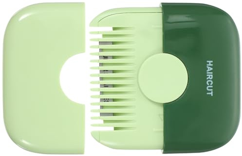 MOBUTOFU Tondeuse à Cheveux Manuelle Coupe-Frange et Pointes Fourchues Peigne Intégré Acier Inoxydable Compact et Léger Couleur Vert Avocat pour Usage Domestique et Voyage