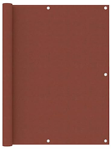 Mokuyary Protección visual para balcón, color rojo terracota, 120 x 500 cm, tela Oxford, revestimiento de balcón, cubierta opaca contra el viento para jardín, terraza, exterior