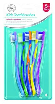 Kids Toothbrushes, 5pcs Gentle Medium Soft Bristles, Manual Toothbrushes, Soft Toothbrush for Kids Adults, Travel Essentials for Kids Ages 3+ Years | Mixed Colour