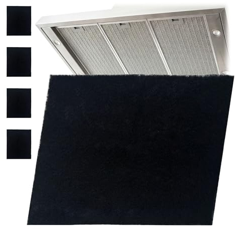 Relaxdays Lot de 5 filtres pour hotte aspirante - 57 x 47 cm - Découpables - Filtre à Graisse - Noir