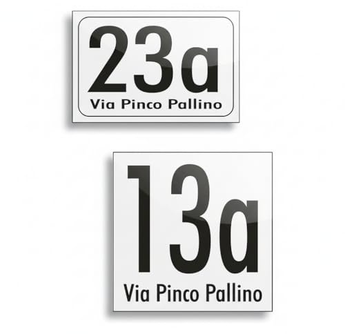 Targa numero civico personalizzata per esterni – resistente UV & intemperie – personalizza colore, font, fissaggi (Targa 15x15cm)