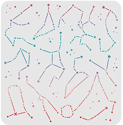 FINGERINSPIRE Sternbild-Schablonen zum Zeichnen Malen 30 x 30 cm Kunststoff quadratisch wiederverwendbar Schablonen zum Malen auf Holz, Fliesen, Boden, Wand, Stoff