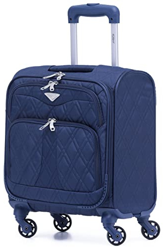 Flight Knight Lightweight 4 Wheel 800D Soft Case Quilted Suitcase Cabin Carry On Hand Luggage Approved for easyJet Maximium Size Free Carry On