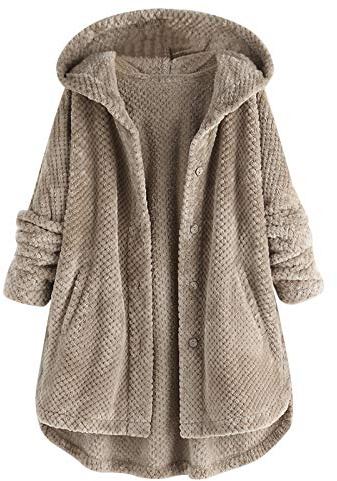 Pyjamas pour femmes UK - Vêtements de nuit chauds en peluche à capuche - Manteau à manches longues à capuche - Hoodies longs - Cardigan en polaire à boutons - Grande taille - Ouvert sur le devant