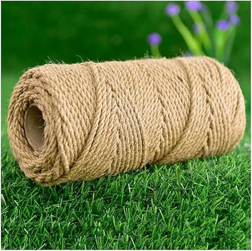 Dickes Seil, Gartenseil, Hanfseil, Naturseil, 4/5/6/8/10 mm, starkes Juteseil for Bastelseil, Katzenkratzseil, Klettern, Hängematte, DIY-Kunstideen (Größe: 6 mm, 50 m) (Größe: 6 mm, 50 m) ( Size : 6MM
