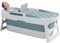 Warmiehomy Folding Bathtub, Portable & Foldable, Thicken Plastic, Adults & Family Soaking Bath Tub, Blue, 113x63x54cm