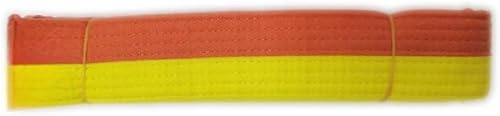 Pandiui23 Professioneller Taekwondo-Karate-Judo-Gürtel, doppelte Umwicklung, Kampfkunst, Streifen, Sportgürtel (1, Gelb Orange, 2,8 m)