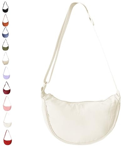 JENCVNL Damen Halbmond Tasche Nylon Crossbody Bag Damen Crossbody Moon Bag Crossbody Bag Halbmond Schultertasche mit verstellbarer Schultergurt