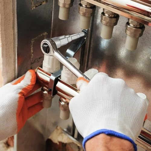 Heizkörperschlüssel für 1/2 Zoll Ratschenantrieb - Stufenschlüssel mit 5-stufigen Größen 3/8 Zoll bis 21 mm, Steckschlüssel aus Karbonstahl für Rohr- und Heizkörperventile