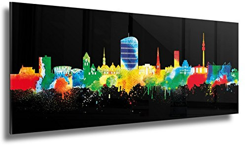 Kunstbruder Skyline Dortmund - Acrylglas - Neon (div. Größen) - Kunst Druck auf Acrylglas 20x50cm