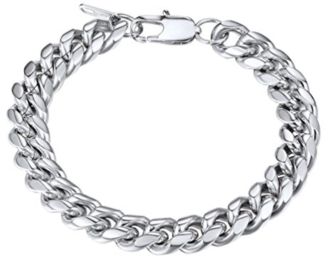 PROSTEEL Herren personalisiert Armband 6/10/14mm breit Edelstahl Panzerkette Armband schwer Glieder Link Kettenarmband Armkette Armreif, Länge 19cm/21cm wählbar